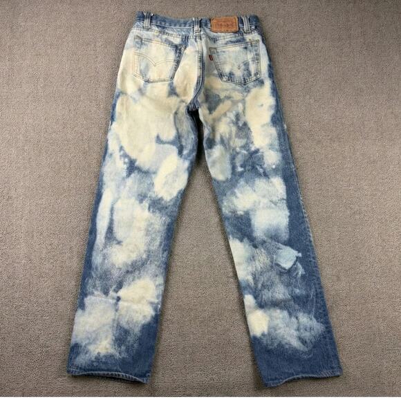 Vintage Levis Jeans Women 26x32 Student Fit High Rise Straight Leg Custom Bleach - Picture 10 of 11